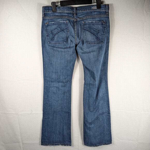 James Jeans Cured by Seun 35x32 Women’s Bootcut Flare Blue Denim USA Premium - Picture 2 of 5